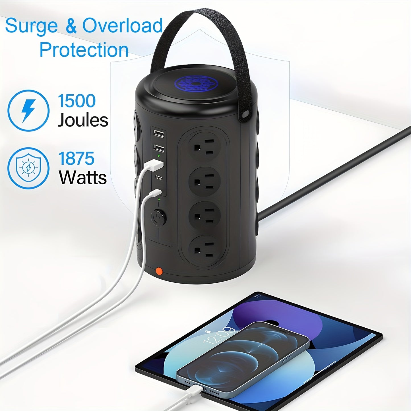 Power Strip Tower with Surge
