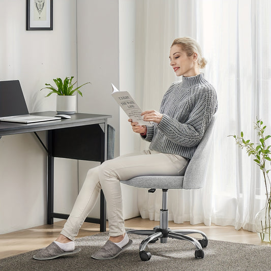 Armless Fabric Swivel Chair