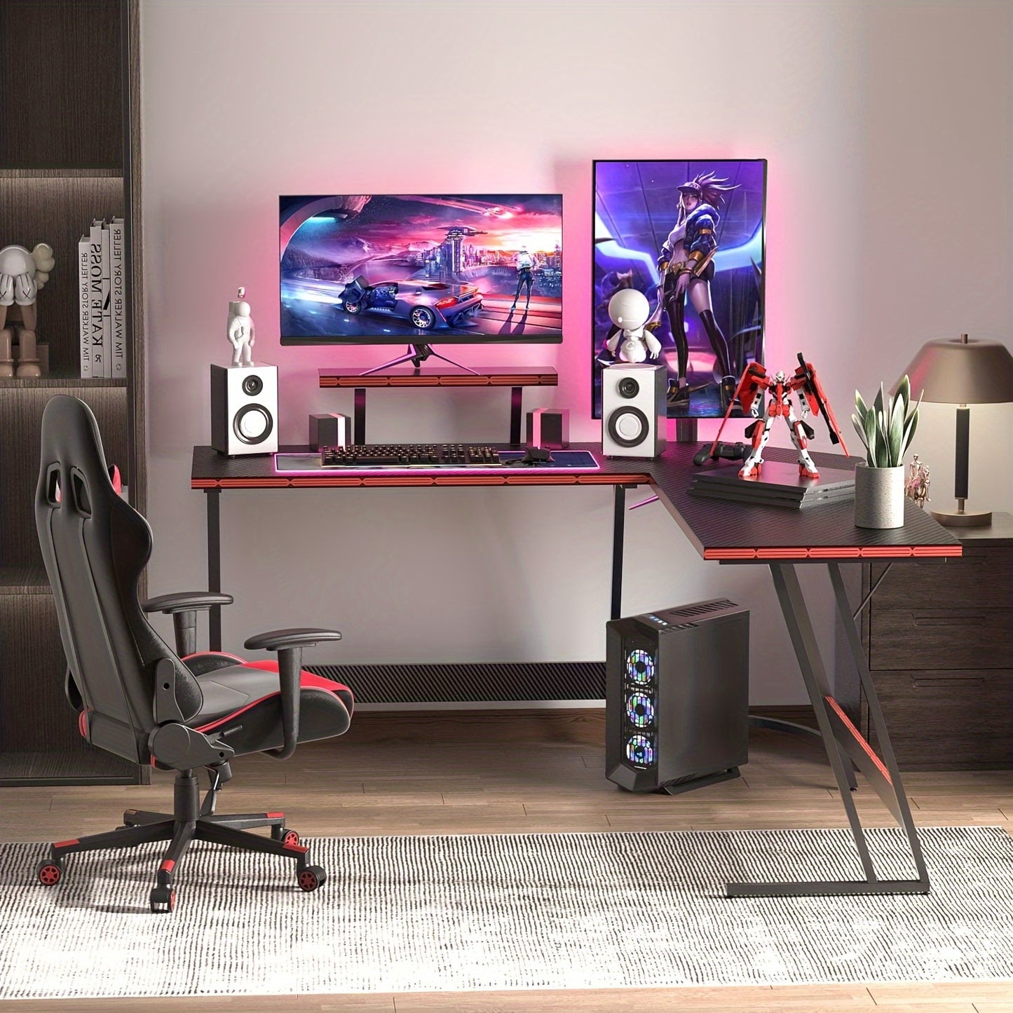 51 Inch L-Shaped Gaming Desk