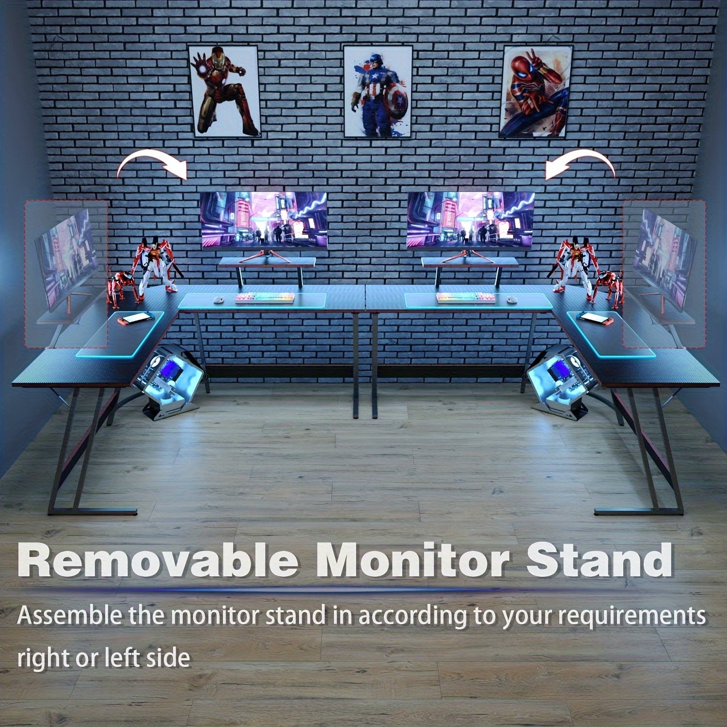 51 Inch L-Shaped Gaming Desk