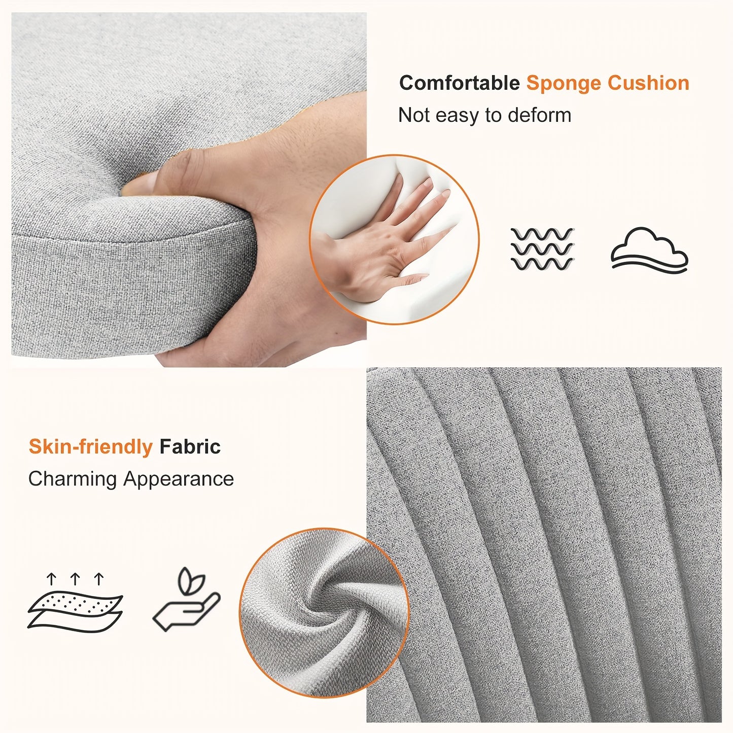 Armless Fabric Swivel Chair