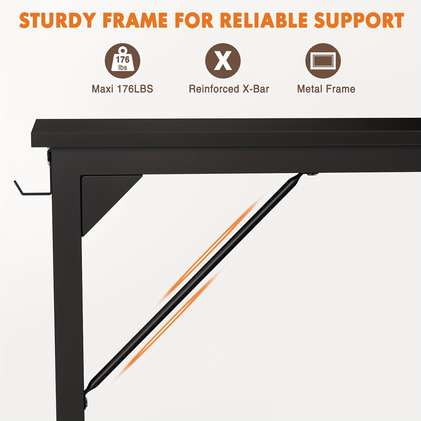 Desk with Storage Hook Bag