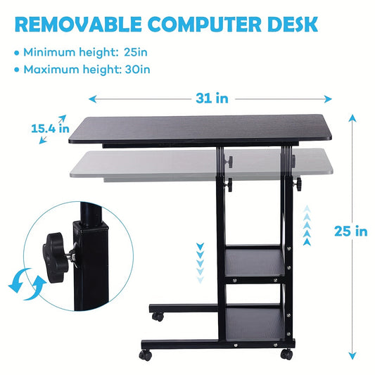 Rolling Standing Desk with Drawers