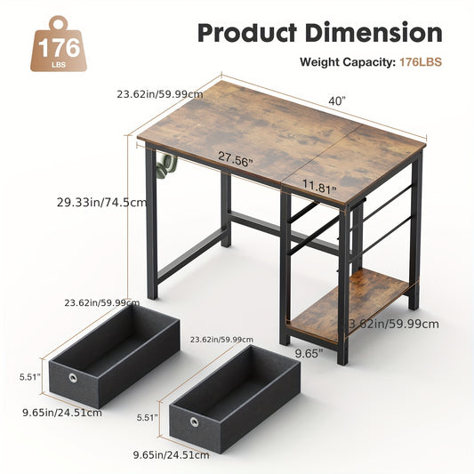 40 Inch Computer Desk Storage