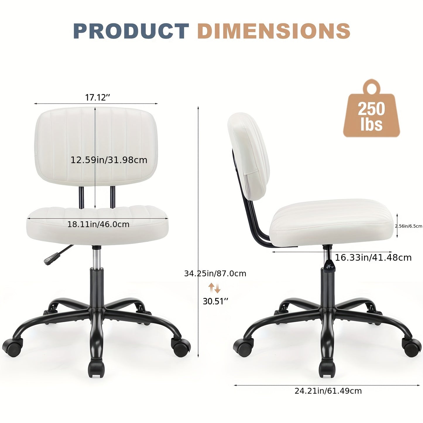 Armless Compact Office Chair