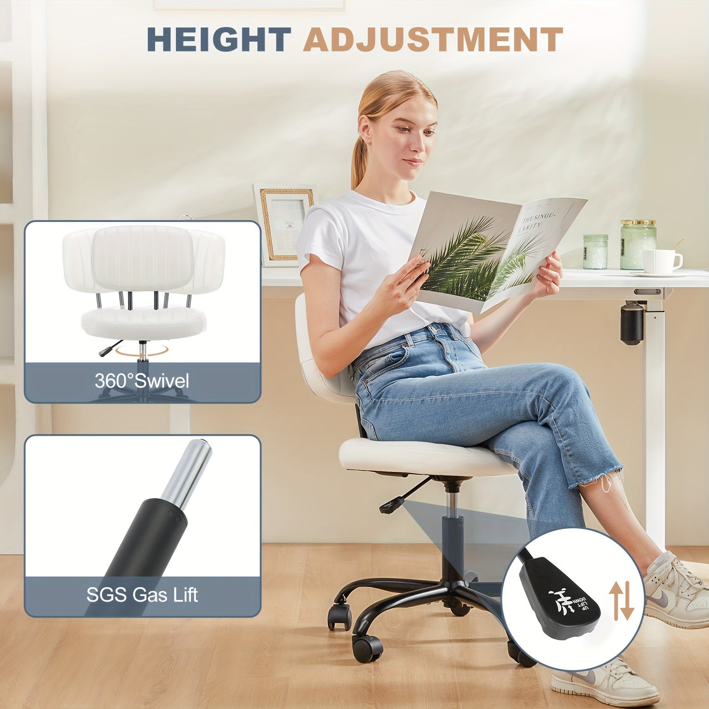 Armless Compact Office Chair
