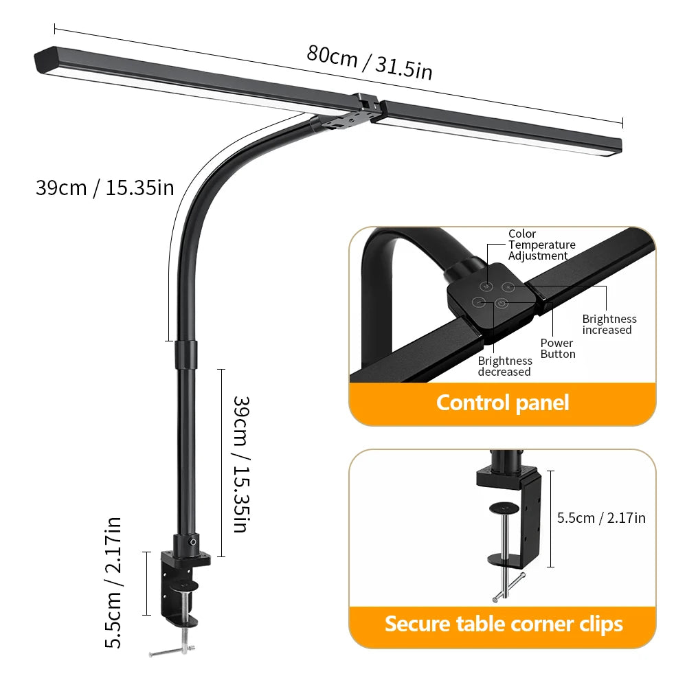 24W Clamp LED Desk Lamp