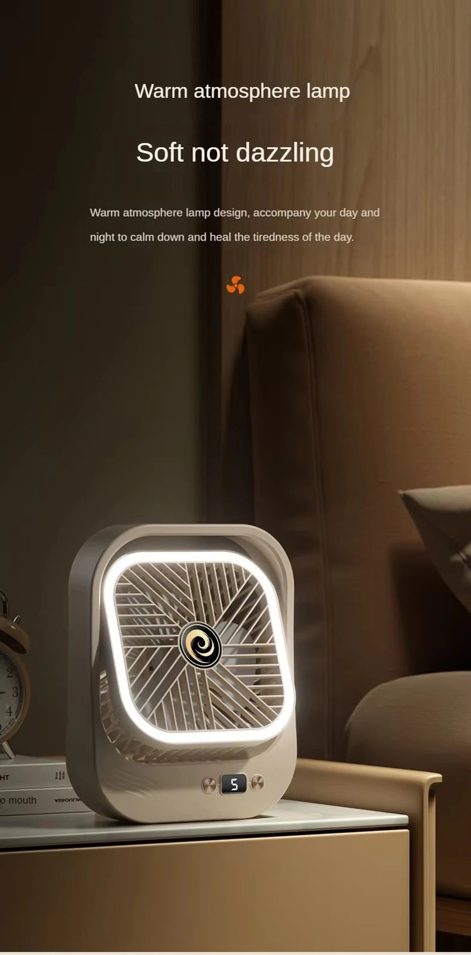 Rechargeable LED Mini Desk Fan