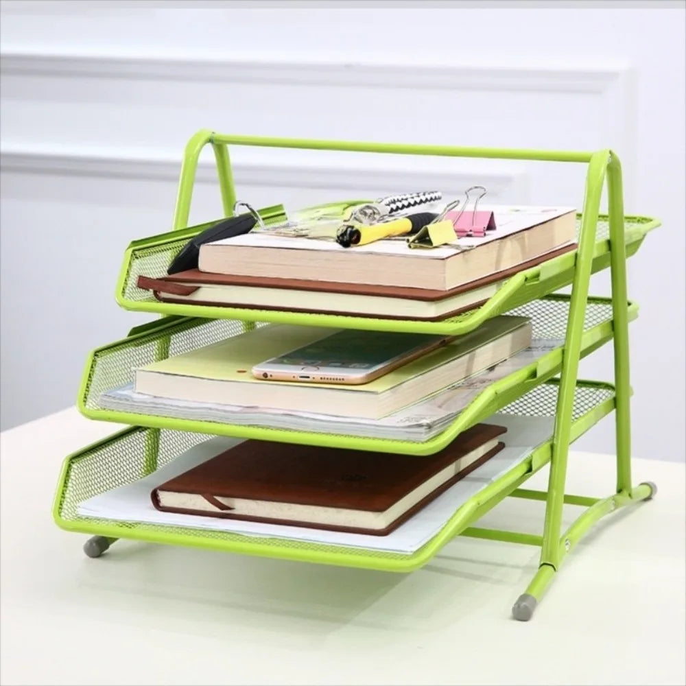 Three-Layer Mesh File Rack