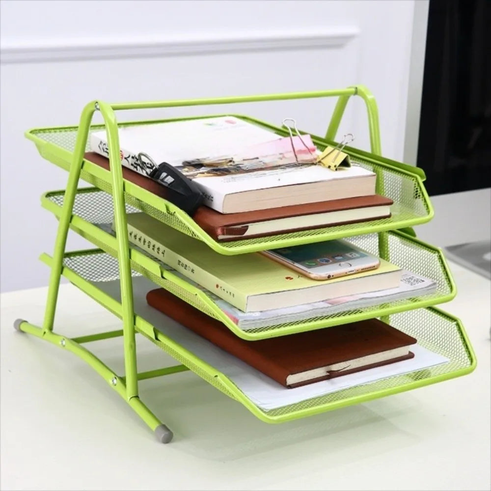 Three-Layer Mesh File Rack