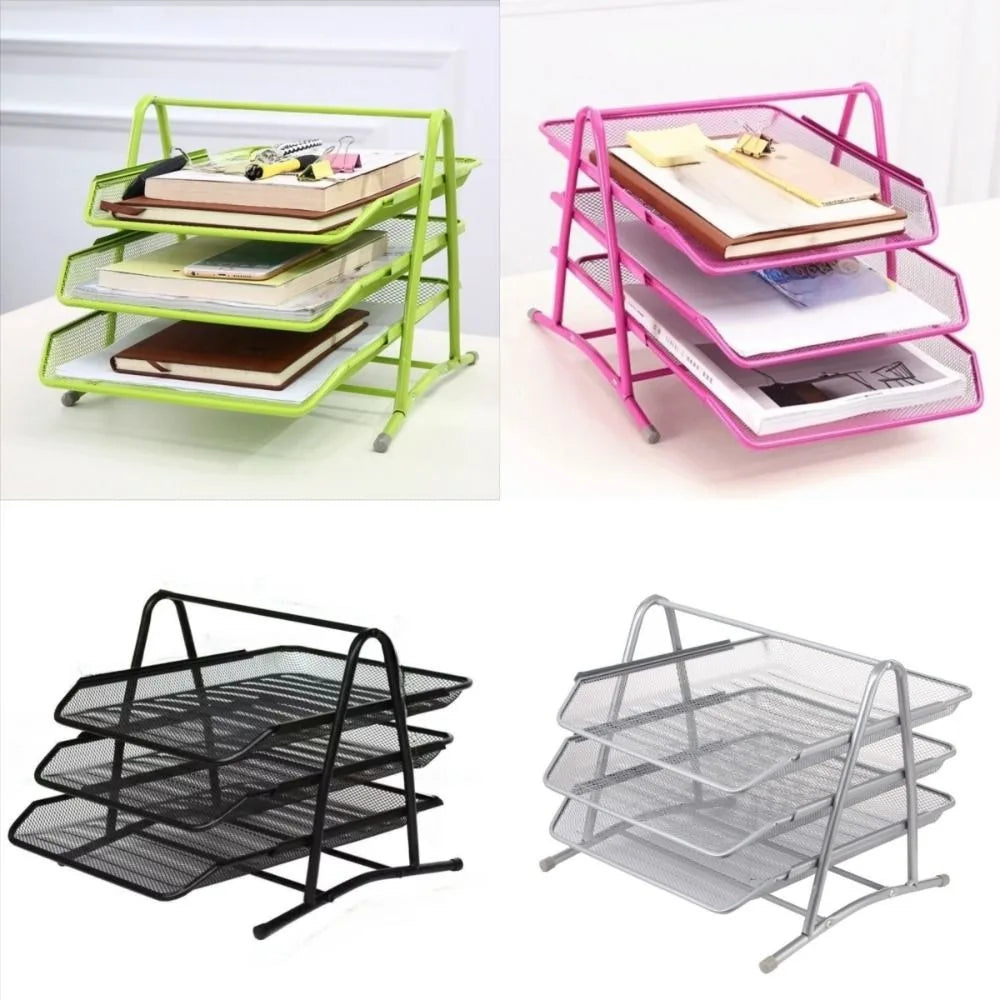 Three-Layer Mesh File Rack