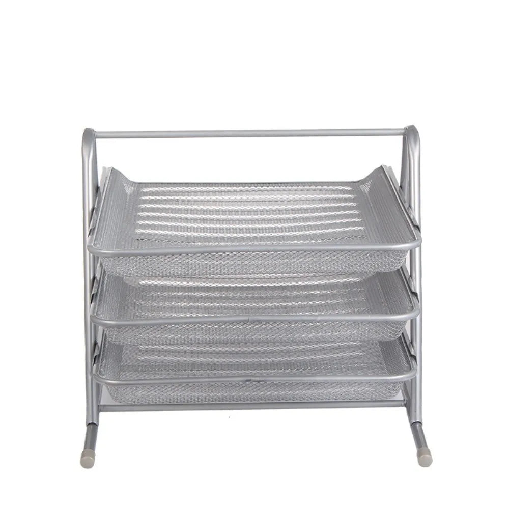 Three-Layer Mesh File Rack