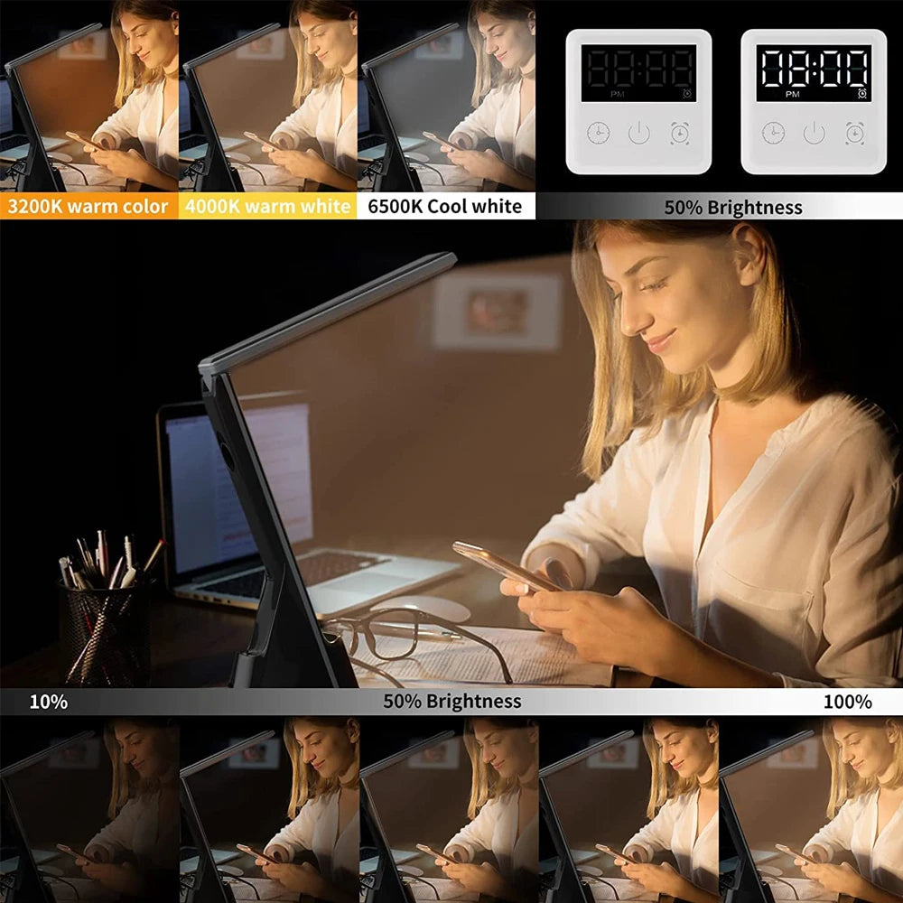LED Desk Lamp with Clock