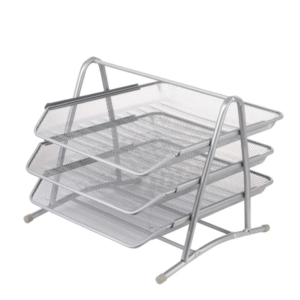 Three-Layer Mesh File Rack