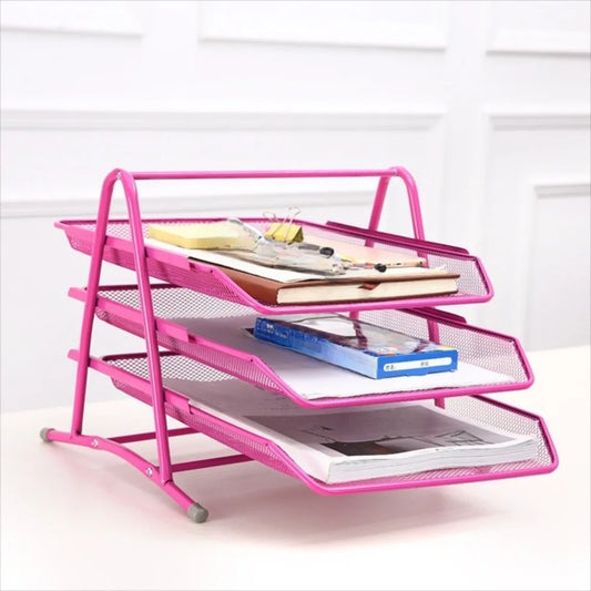 Three-Layer Mesh File Rack