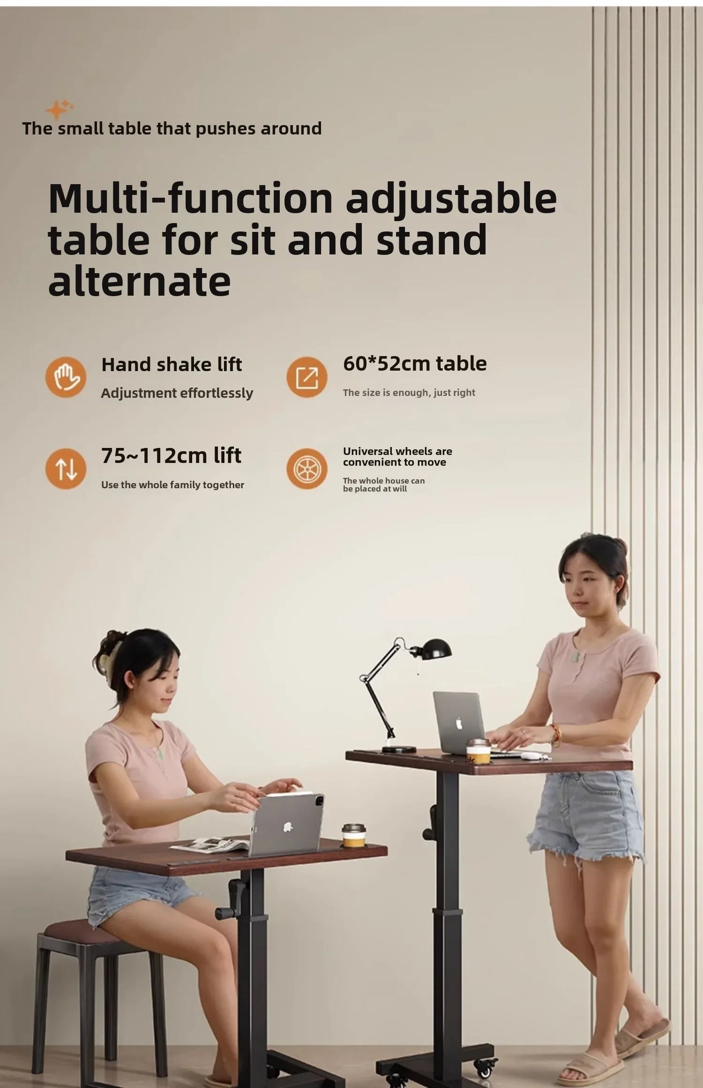 Mobile Height Adjustable Desk