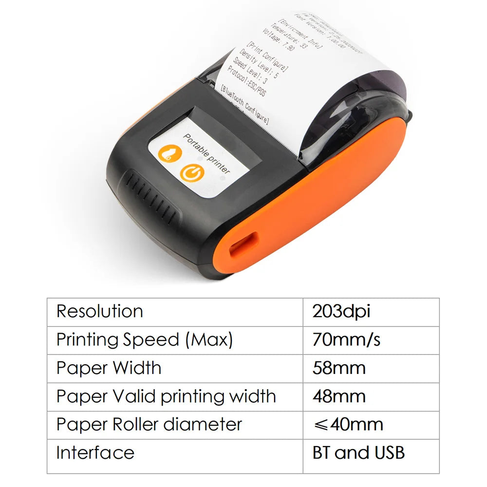 58mm Portable Receipt Printer