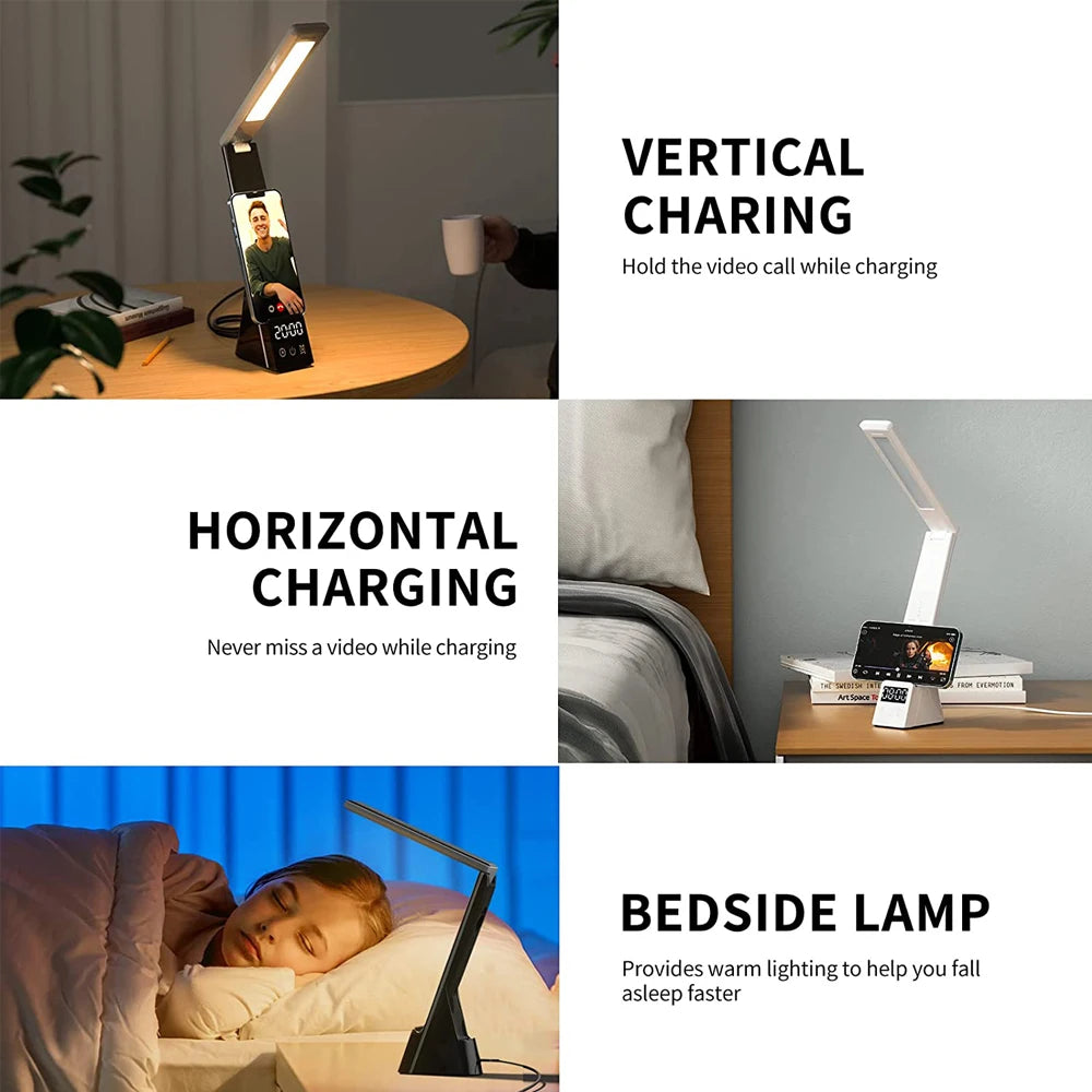 LED Desk Lamp with Clock