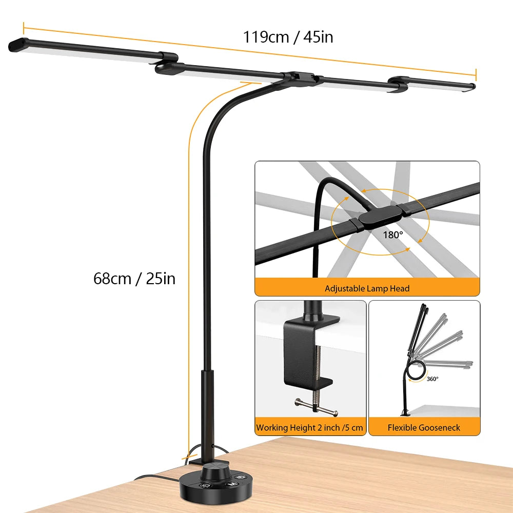 24W Clamp LED Desk Lamp