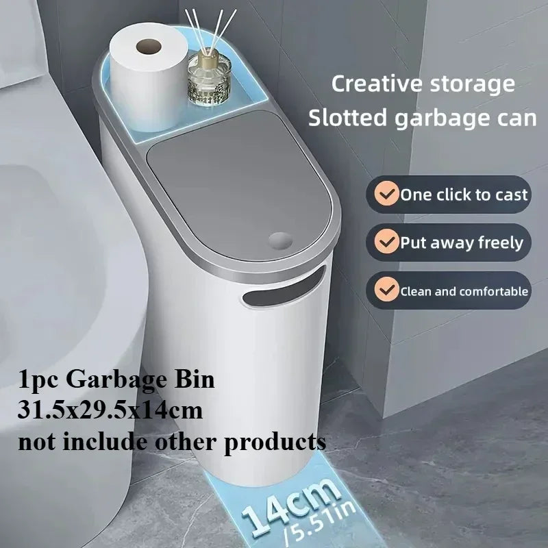 Compact Quiet-Close Trash Can