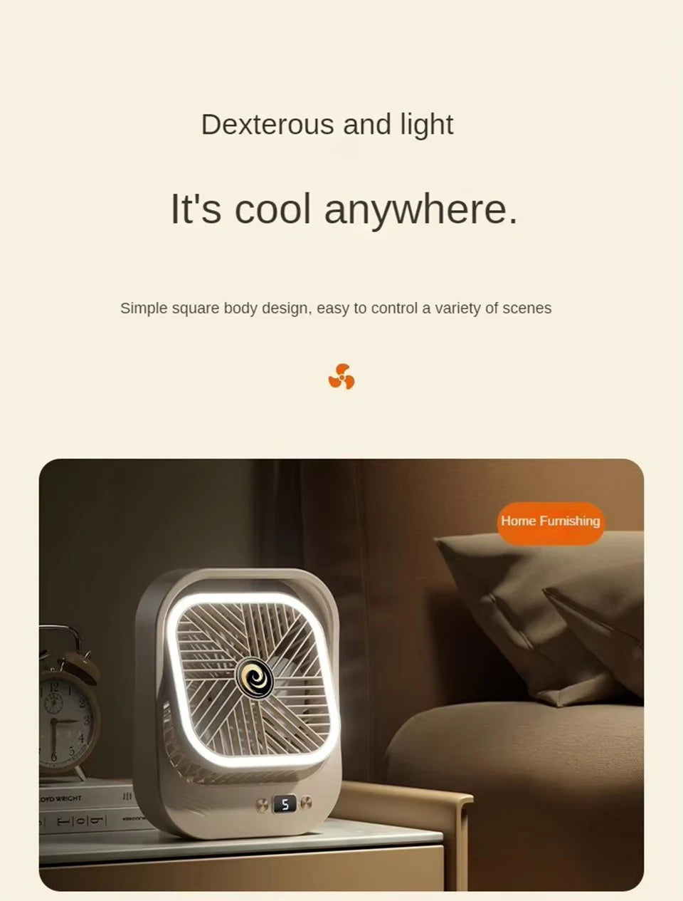 Rechargeable LED Mini Desk Fan