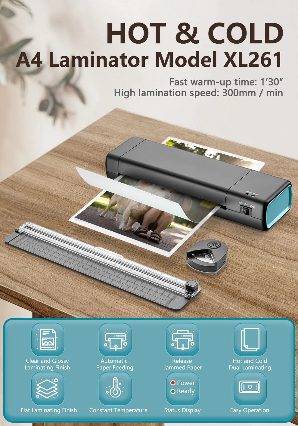 9 Inch Hot Cold Laminator