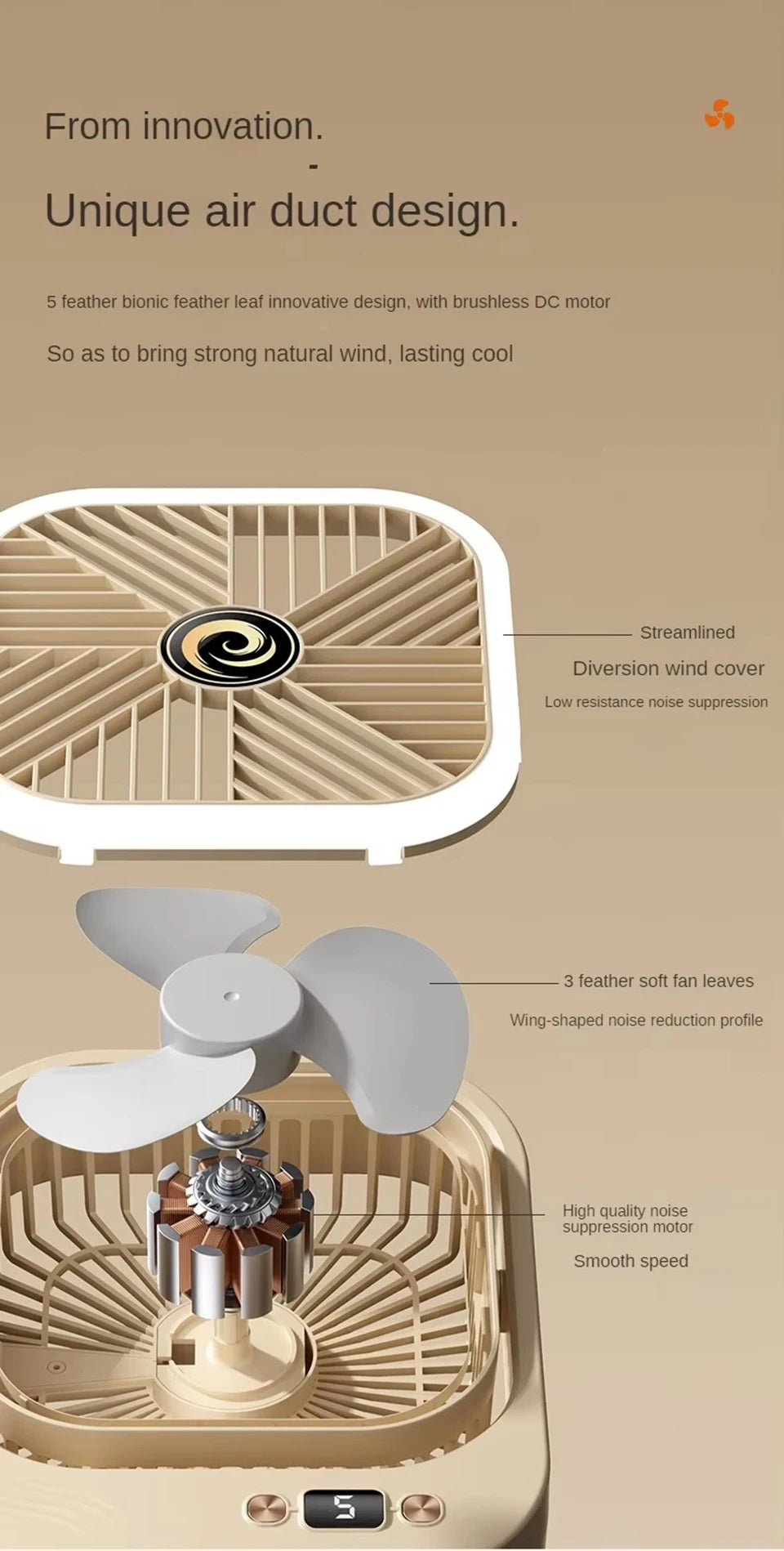 Rechargeable LED Mini Desk Fan