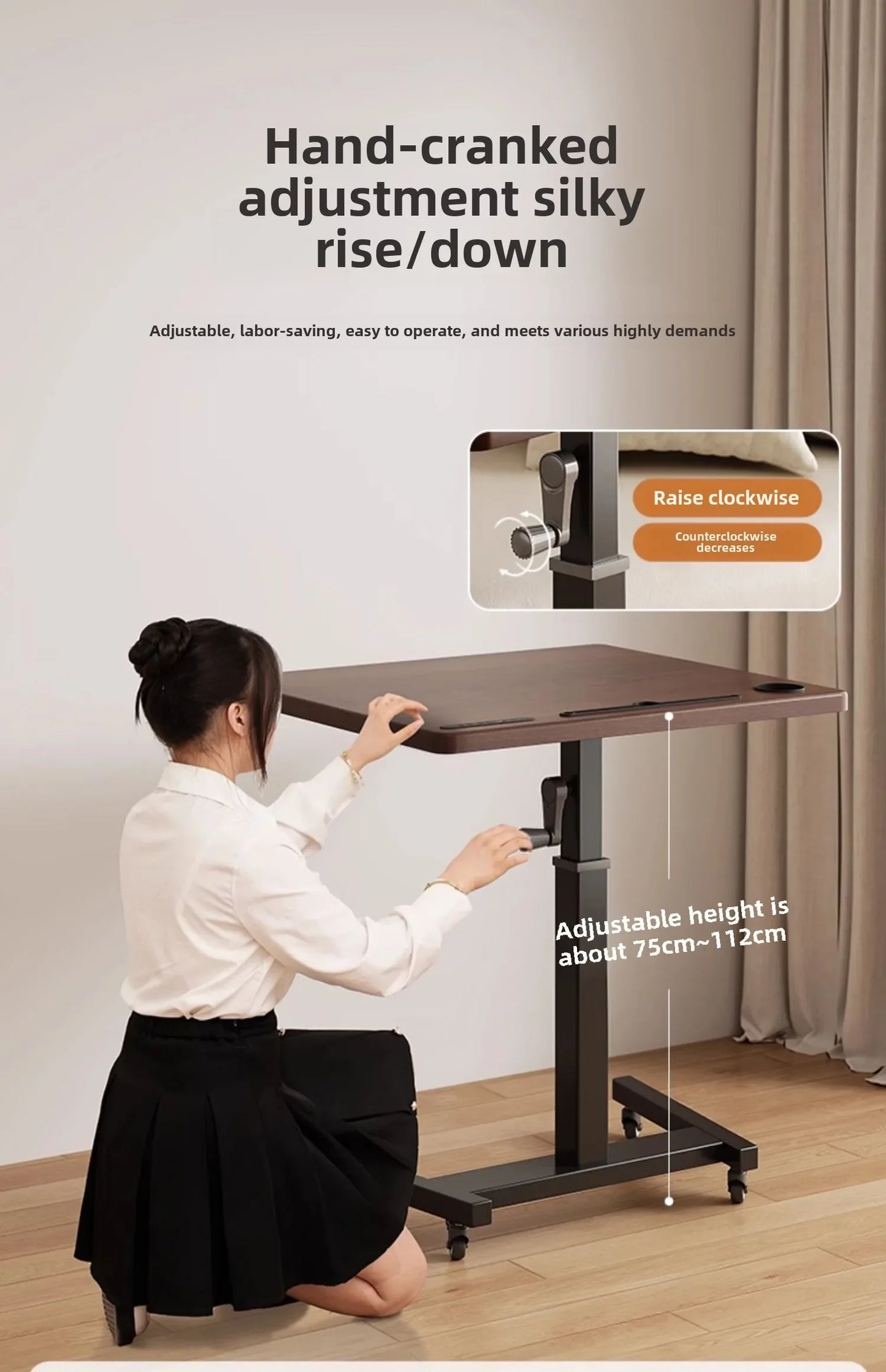 Mobile Height Adjustable Desk