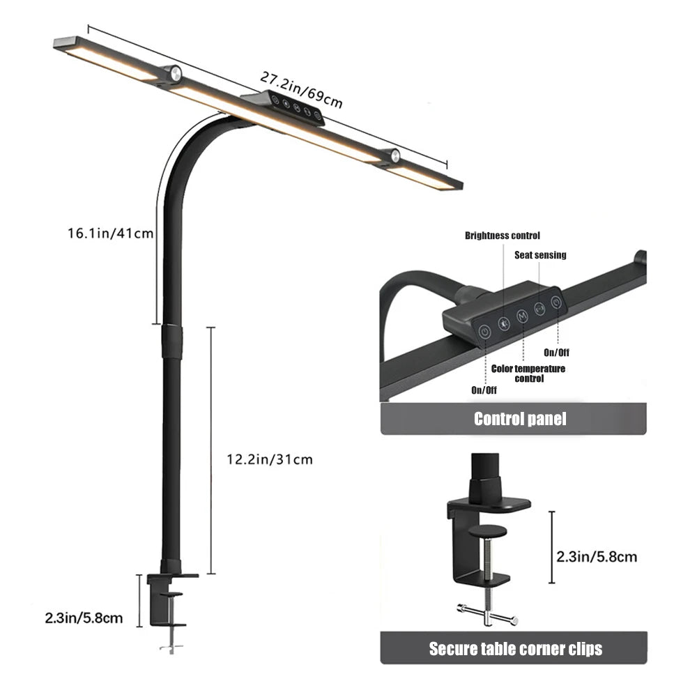 24W Clamp LED Desk Lamp