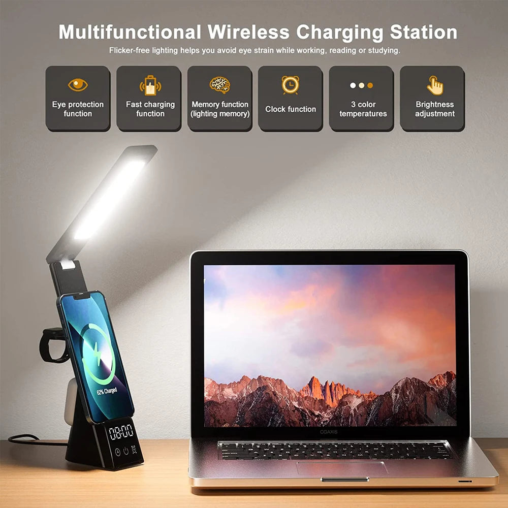LED Desk Lamp with Clock