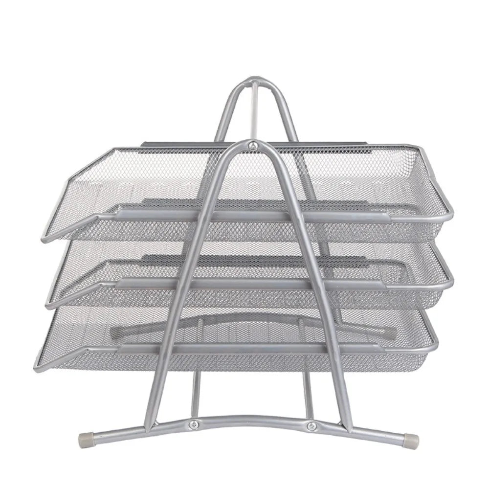 Three-Layer Mesh File Rack