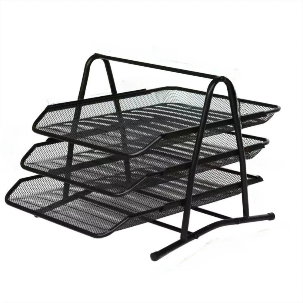Three-Layer Mesh File Rack