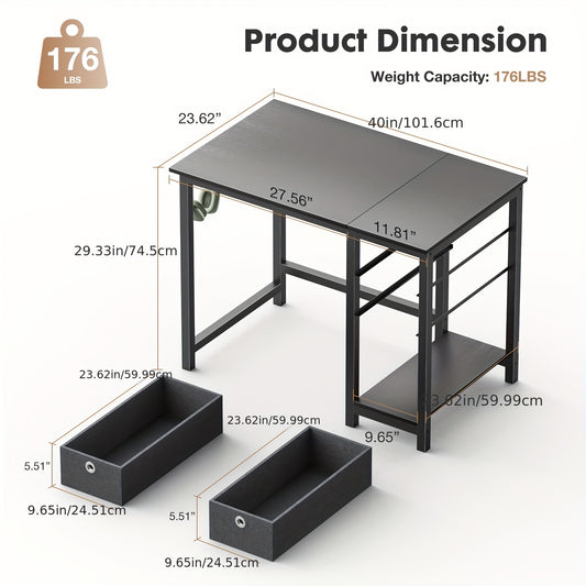 40 Inch Desk with Drawers