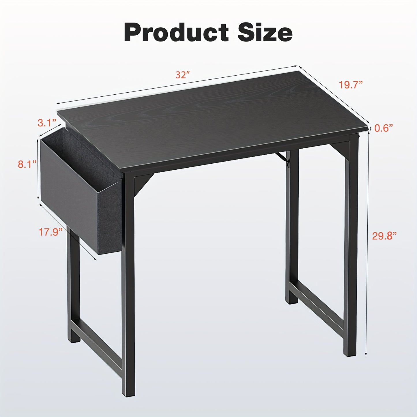 Desk with Storage Hook Bag