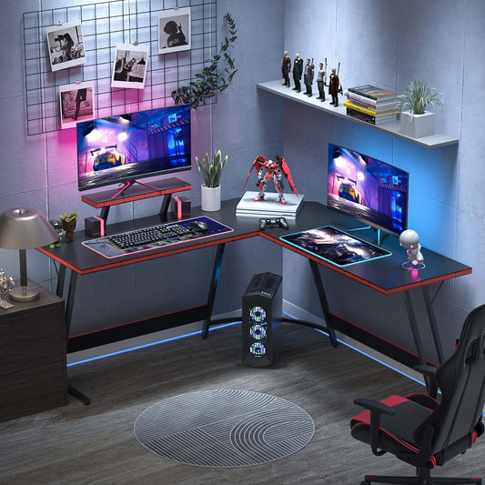 51 Inch L-Shaped Gaming Desk