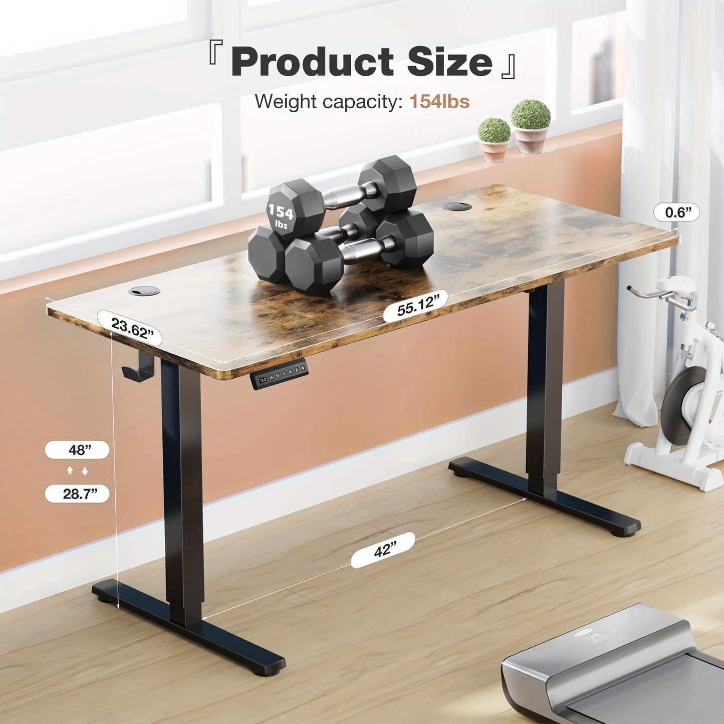 63 Inch Electric Standing Desk
