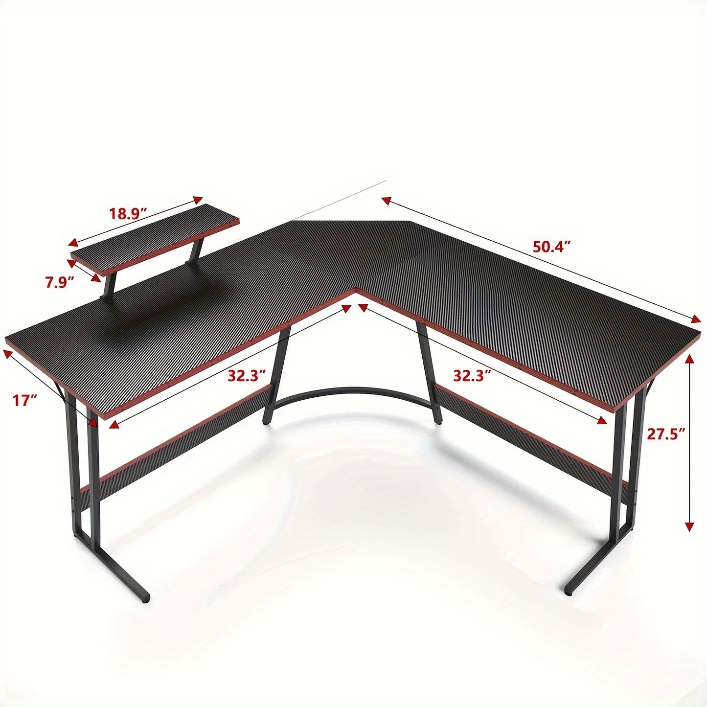 51 Inch L-Shaped Gaming Desk
