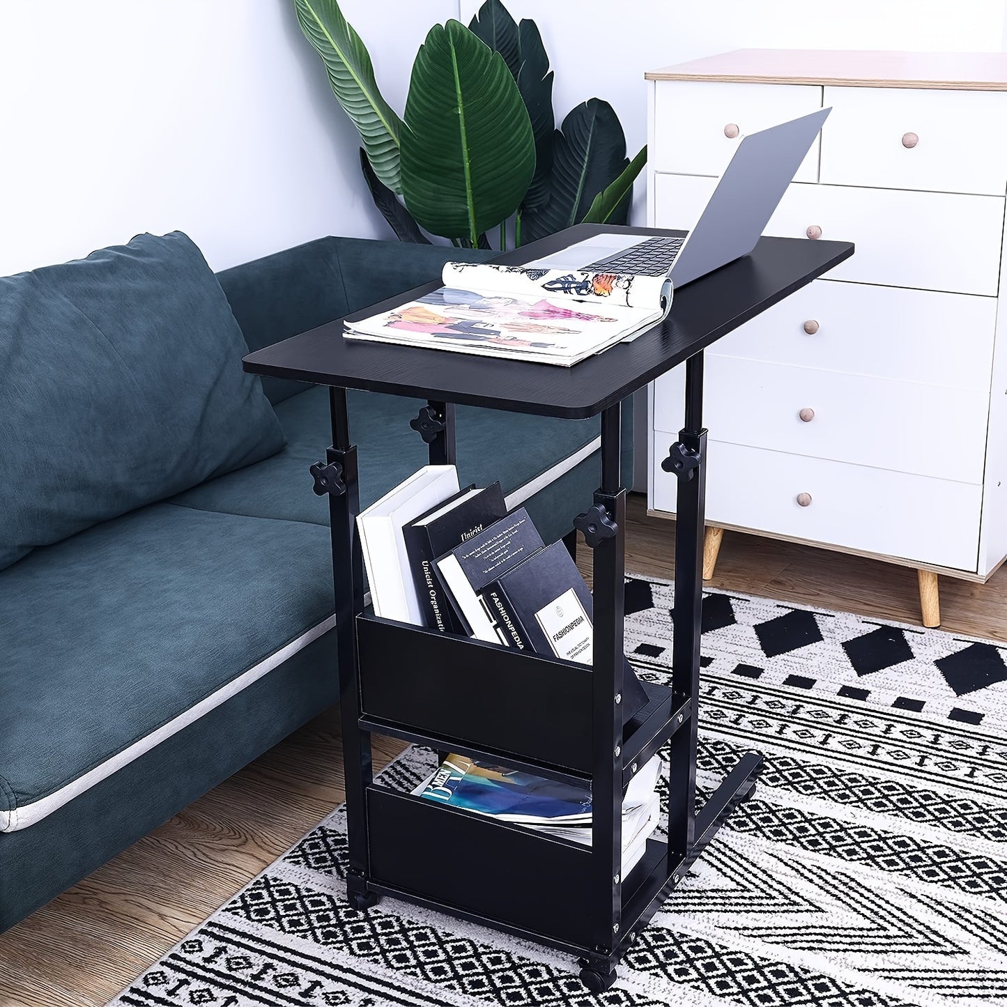 Rolling Standing Desk with Drawers