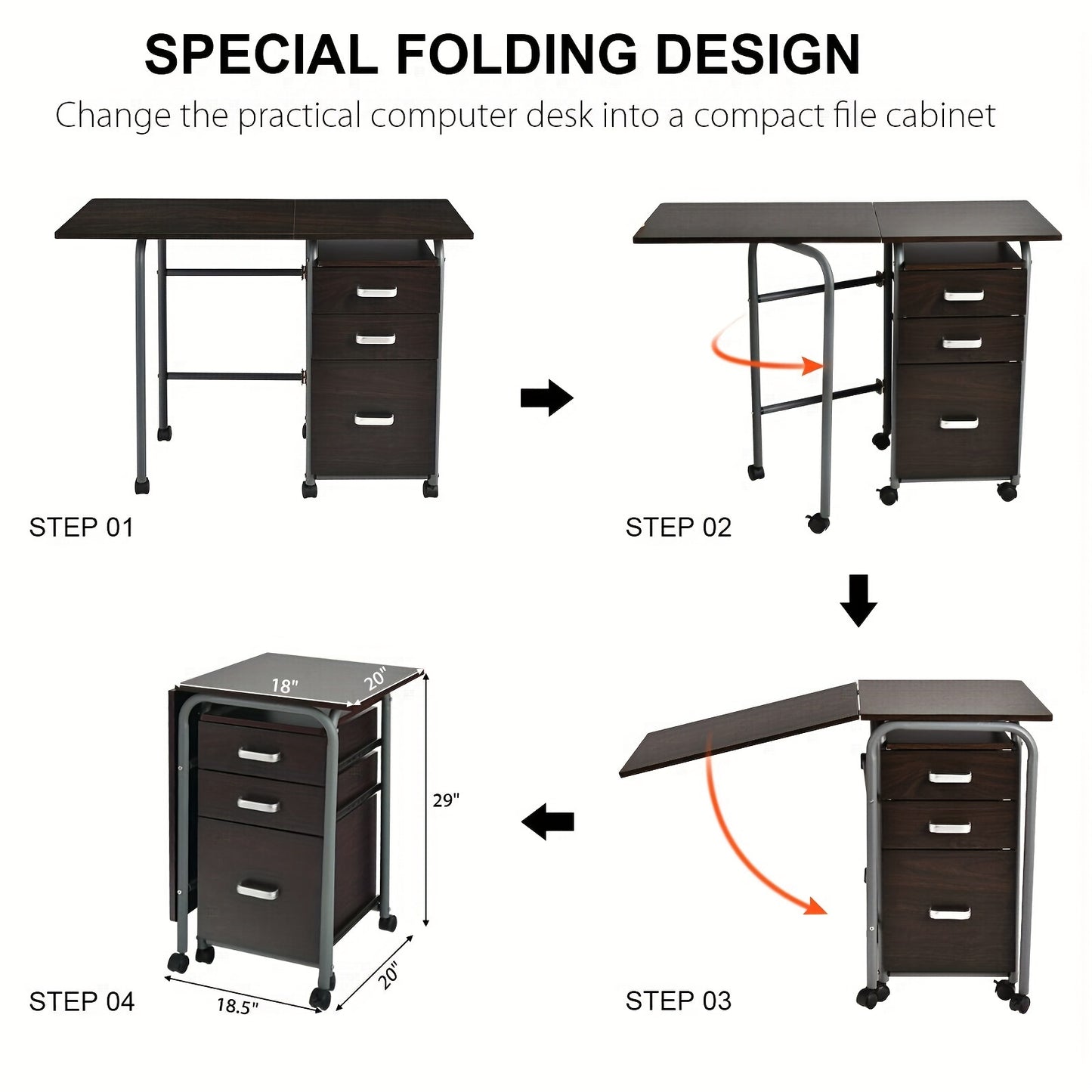 Folding Computer Study Desk