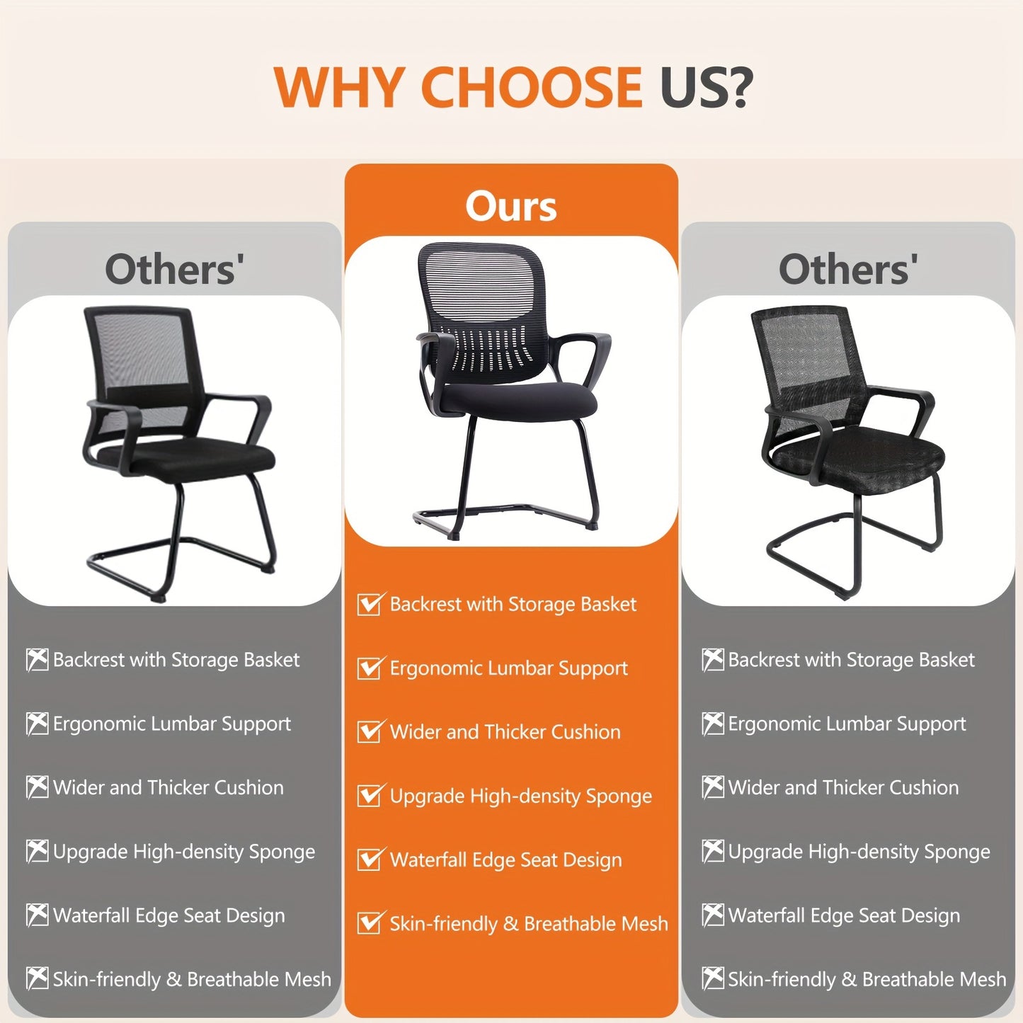 Sled Base Mesh Chair