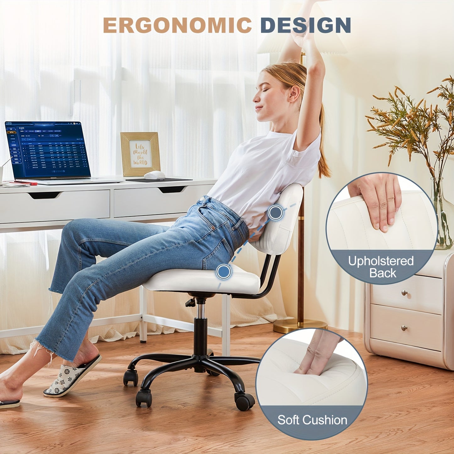 Armless Compact Office Chair