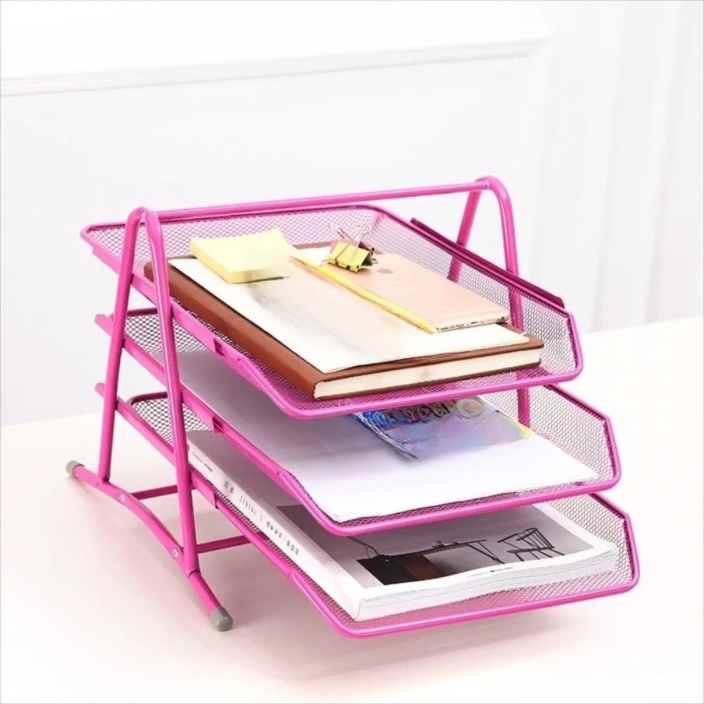 Three-Layer Mesh File Rack