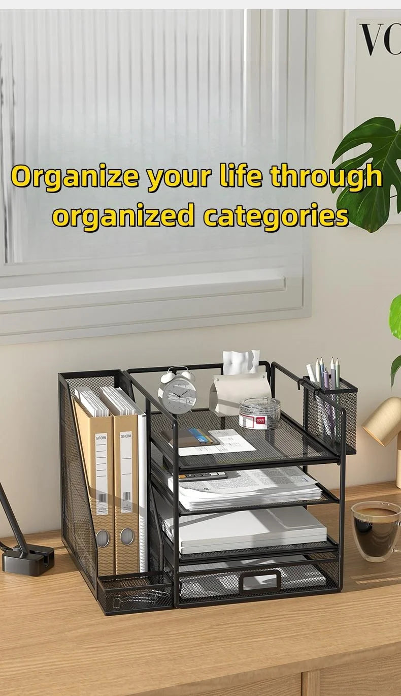 4-Tier Metal Desk Organizer