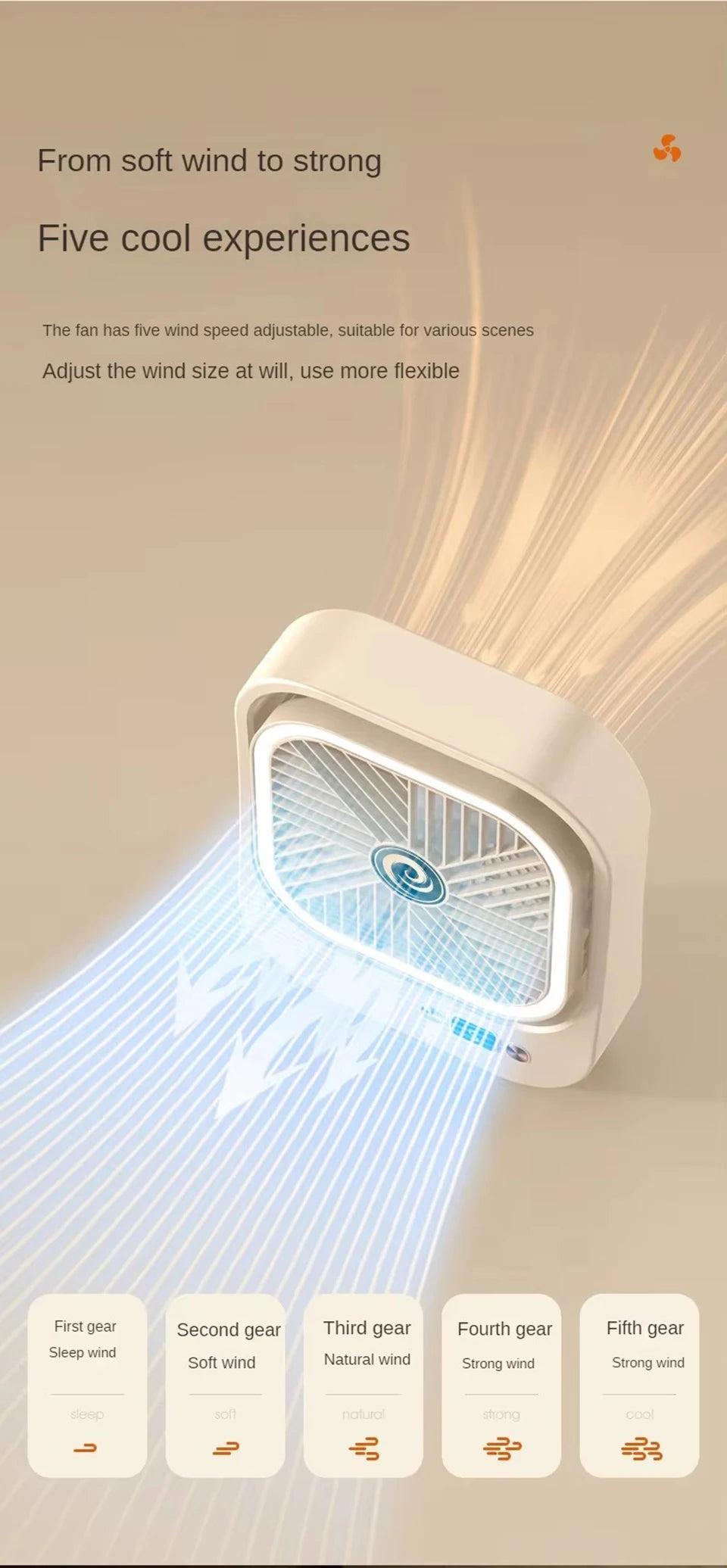 Rechargeable LED Mini Desk Fan