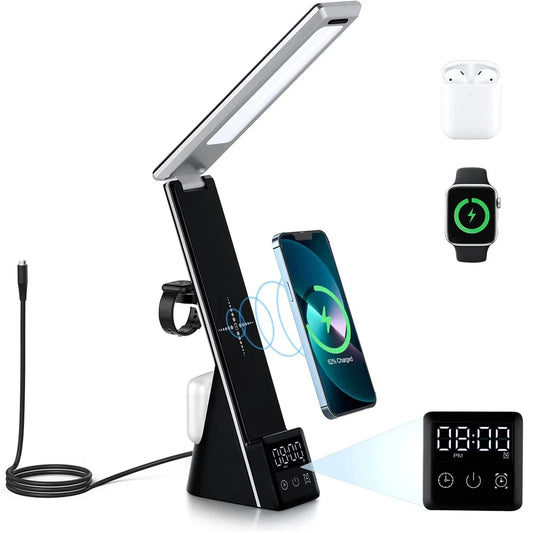LED Desk Lamp with Clock