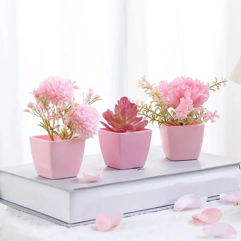 Mini Artificial Flower Pot