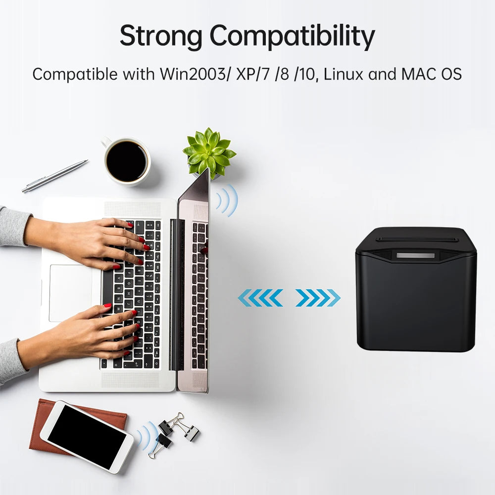 Wireless Wall-Mount Receipt Printer