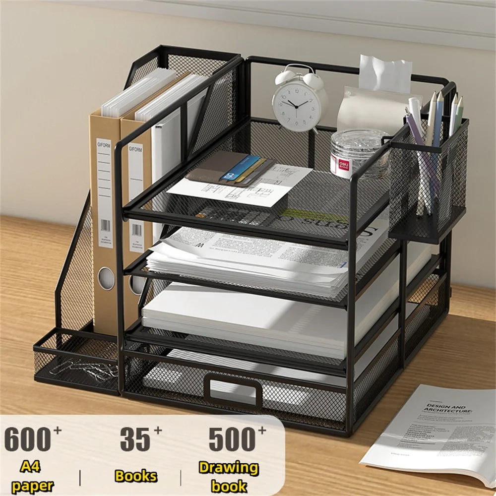 4-Tier Metal Desk Organizer