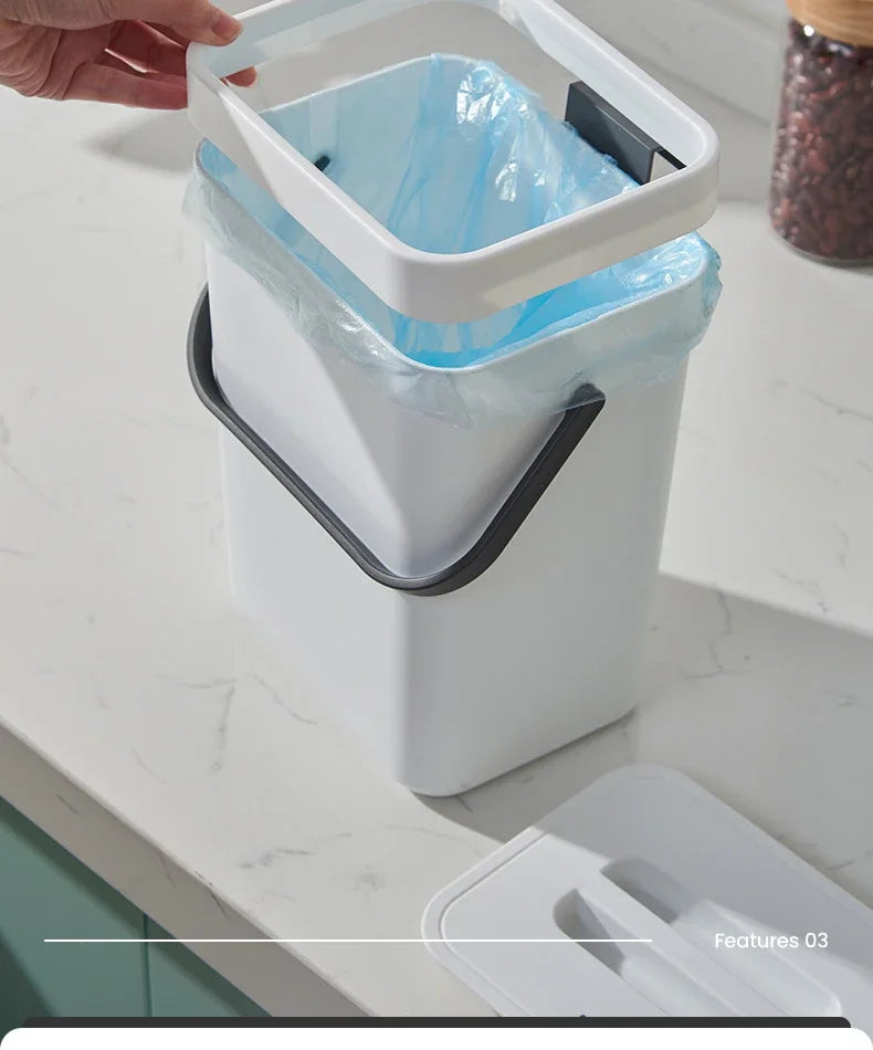 Compact Quiet-Close Trash Can