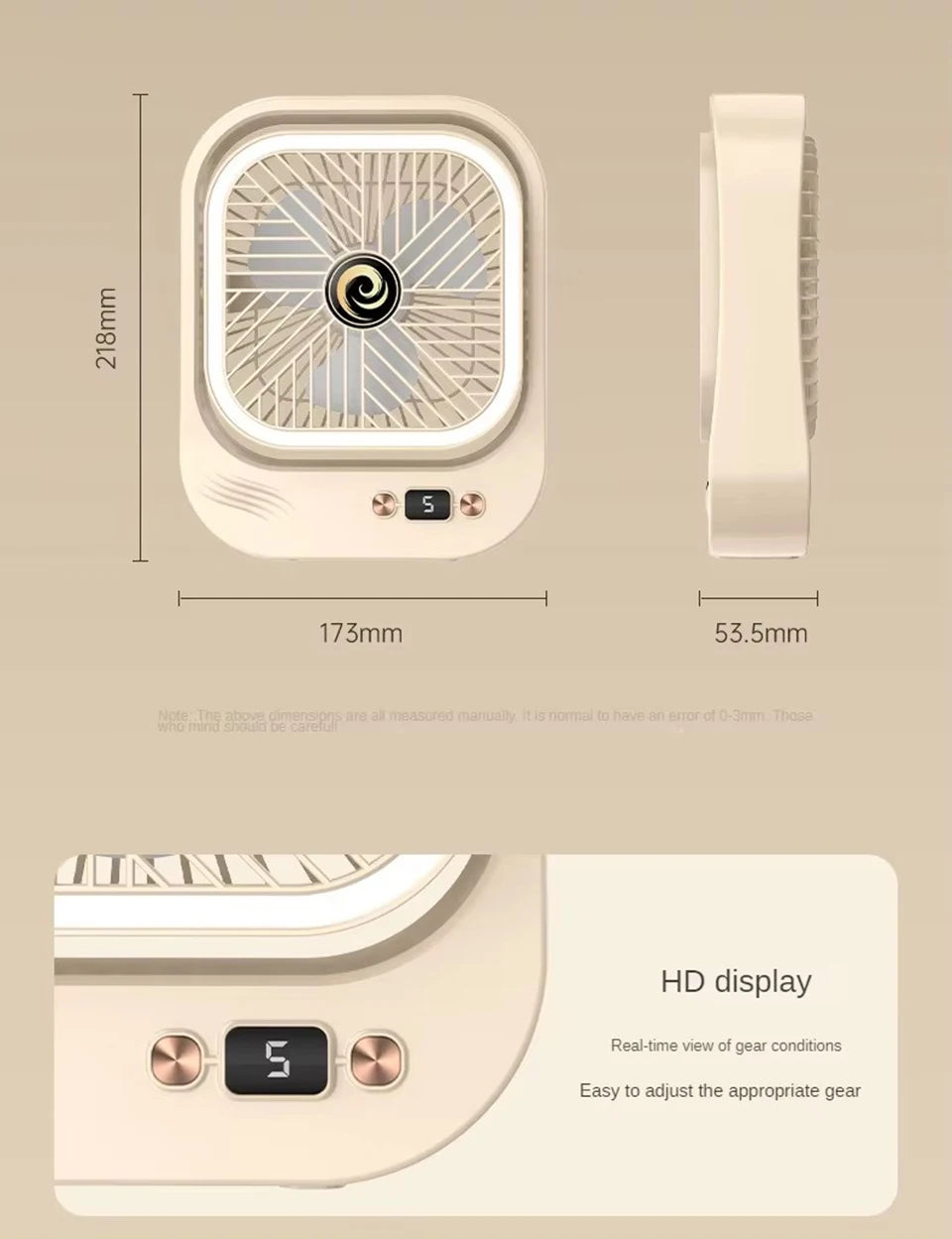 Rechargeable LED Mini Desk Fan